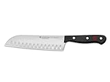 WÜSTHOF Gourmet 7" Hollow Edge Santoku Knife,Black