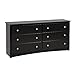 Prepac Sonoma 6 Drawer Double Dresser for Bedroom