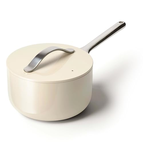 Caraway Nonstick Ceramic Sauce Pan with Lid (3 qt)