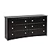 Prepac Sonoma 6 Drawer Double Dresser for Bedroom