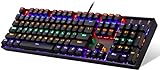 Gaming Keyboard Mechanical Keyboard K551 Vara by Redragon 104 Key LED Backlit Mechanical Computer Illuminated Keyboard with Blue Switches for PC Gaming Compact ABS-Metal Design