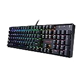 Gaming Keyboard Mechanical Keyboard K551 VARA by Redragon 104 Key RGB LED Backlit Mechanical Computer illuminated Keyboard with Blue Switches for PC Gaming Compact ABS-Metal Design