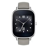 ASUS ZenWatch 2 Silver with Beige Leather Strap 37mm Smart Watch with Quick Charge Battery, 4GB Storage, 1.45-inch AMOLED Gorilla Glass 3 TouchScreen, IP67 Water Resistant (International Version)