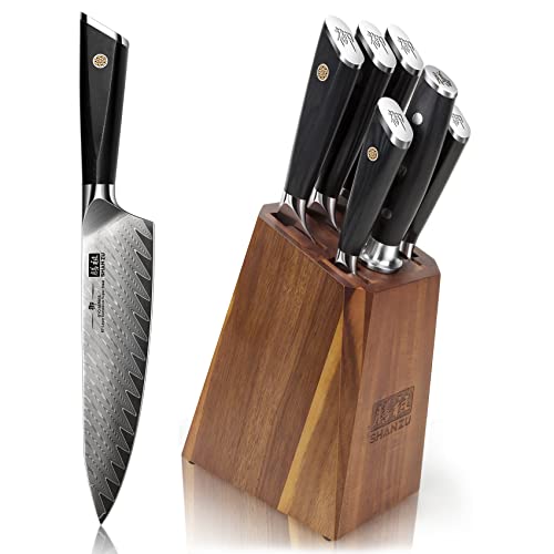 SHAN ZU Damascus Kitchen Knife Set