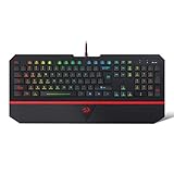 Gaming Keyboard K502 Karura by Redragon Keyboard RGB LED Backlit Illuminated Keyboard 104 Key Computer PC Gaming Keyboard Silent Gaming Keyboard with Wrist Rest (New Improved Version)