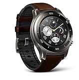 Huawei Watch 2 Classic – Titanium Grey with Brown Hybrid Strap - Android Wear 2.0 (US Warranty)