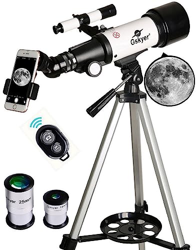 Gskyer Telescope, 70mm Aperture 400mm AZ Mount Astronomical Refracting Telescope