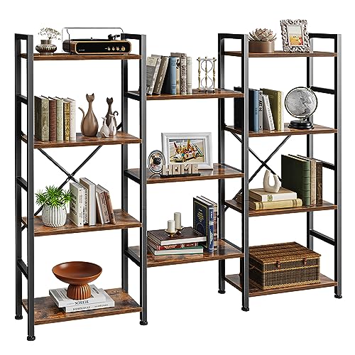 SUPERJARE Triple 4 Tier Bookshelf