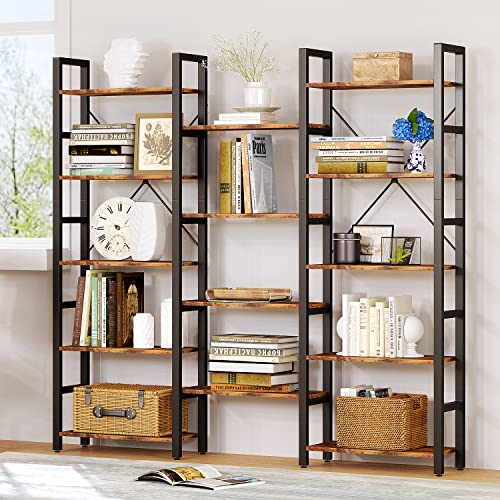 oneinmil Triple Wide 5-Shelf Bookshelf