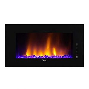 Caesar Luxury Linear Wall Mount Recess Freestanding Multicolor Flame Electric Fireplace