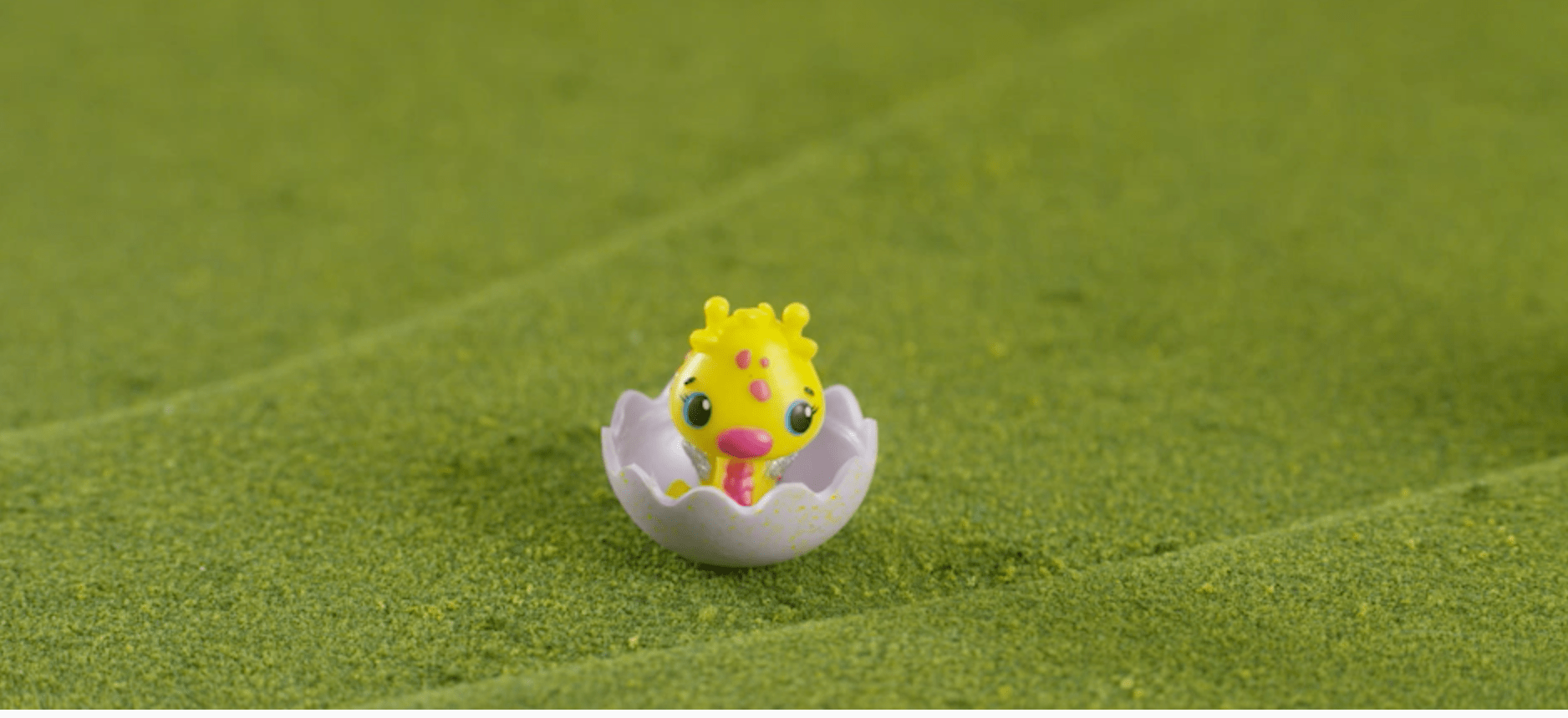 A tiny hatchimal fresh out the egg